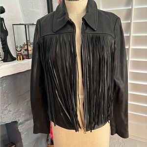 True Religion black genuine leather jacket